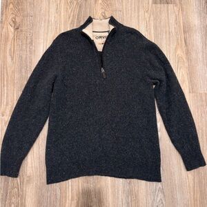 Orvis Charcoal Marino Wool Quarter Zip